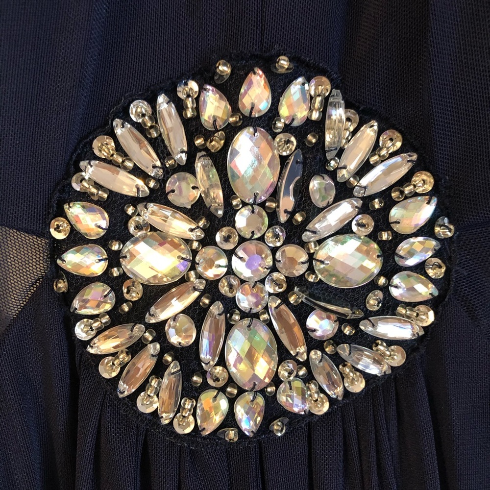 B. Darlin Navy Blue Embellished Open Back Dress - Picture 5 of 13